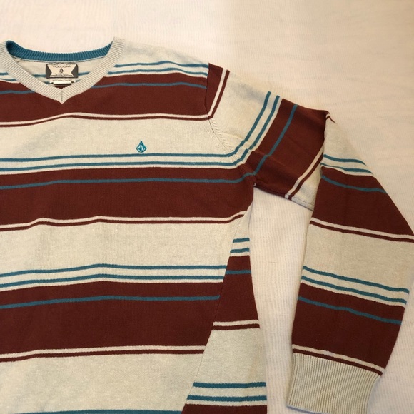 Men’s Volcom striped V-Neck sweater - Picture 2 of 7